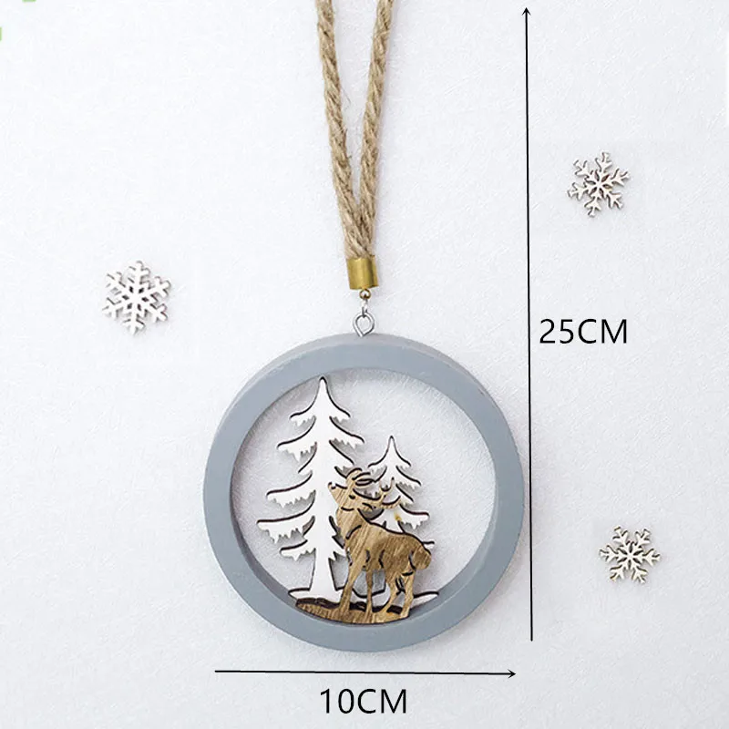 One Elk Новинка, новогоднее натуральное Рождественское дерево, Елочное украшение Noel, Рождественское украшение для дома, деревянная подвеска, подарок Navidad - Цвет: One Elk
