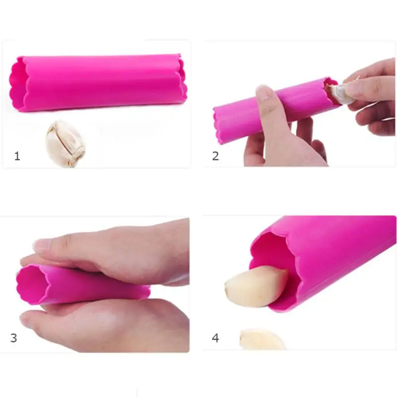 New Magic Silicone Garlic Press Peeler Easy Useful Kitchen Dining Tool Gadget Garlic Stripper Tube Kitchen Accessories