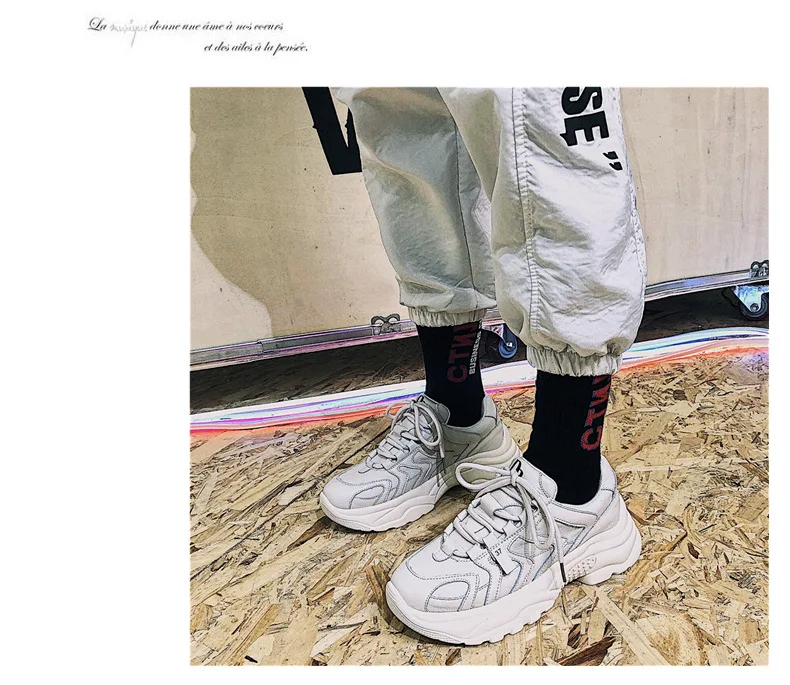 Krasovki Genuines Sneakers Women Thick Bottom Autumn Dropshipping Fashion Round Toe Mesh Breathable Leisure Lace Women Shoes