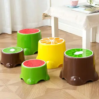 

4 Colors Lovely Stools Fruit Pattern Living Room Non-slip Bath Bench Child Stool Changing Shoes Stool