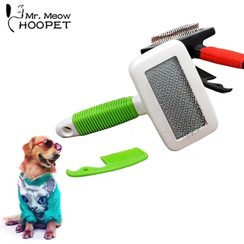 

Hoopet Pet Dog Bath Grooming Tools Comb Rake Hair Clipper Red Green Healthy Shedding Hair Remover Brush Pet Products