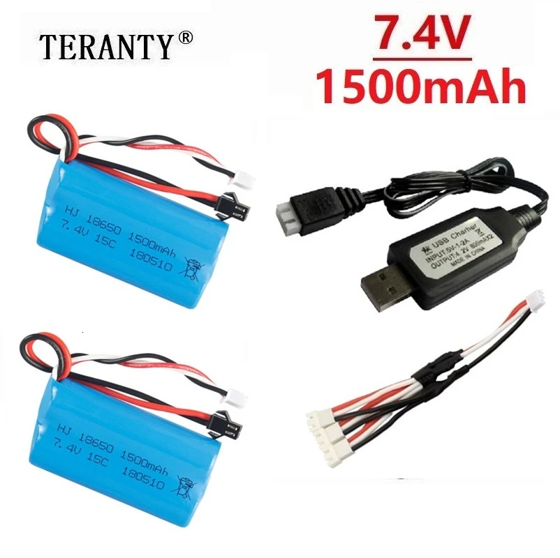 SM Plug) 7,4 V 1500mAh батарея+ зарядное устройство для YDI U12A Syma S033g Q1 TK H101 18650 7,4 V lipo батарея Rc игрушки лодка автомобиль Дрон запчасти - Цвет: Фиолетовый