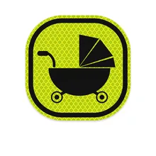 2 шт./компл. малыша в автомобильные отражающие наклейки алмазные Класс Призма акриловый коляски узор светоотрающей полосой, сделанные с 3M материалов