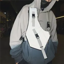 Новая мужская нагрудная сумка, уличная Светоотражающая Сумка-жилет, тактическая функциональная нагрудная сумка, Мужская трендовая Хип-Хоп сумка через плечо, нагрудная сумка