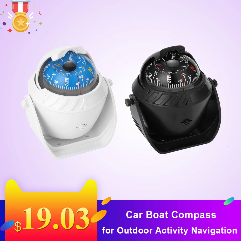 

Waterproof Car Boat Compass Digital Pivoting Marine Compass for Outdoor Activity Navigation Positioning with LED Light