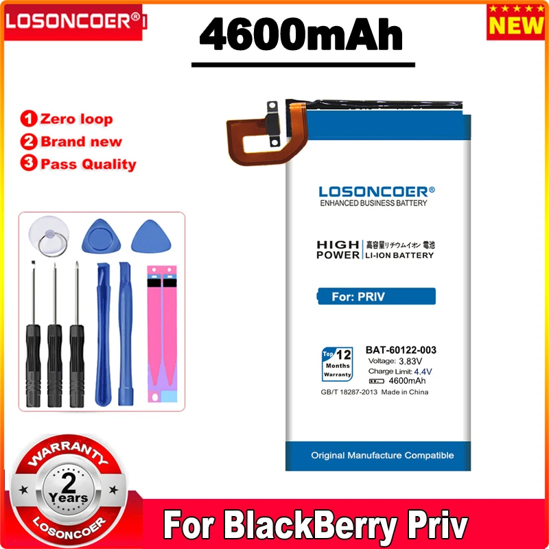 Losoncoer 4600mah Bat60122003 Battery For Blackberry Priv Stv1001 2