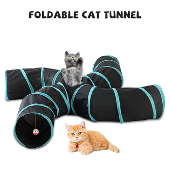 

Hot sale foldable pet tunnel multi-channel cat dog tent S type cat four way toy 2-5 hole channel portable reliable Four Seasons