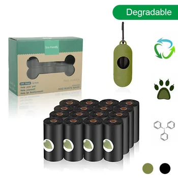 

Biodegradable Dog Poop Bags 8/16 Rolls Eco-Friendly Pet Waste Bag Dispenser Compostable Outdoor Carrier Portable Pet Garbage Bag