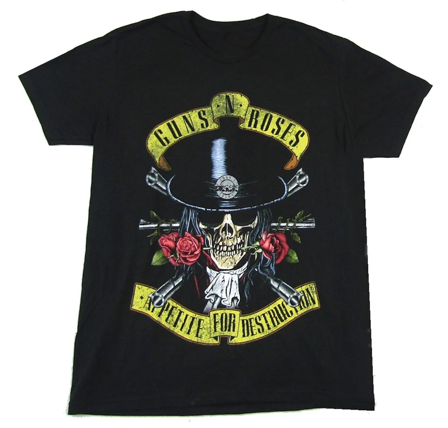 Guns N Roses Slash череп аппетит к разрушению черная футболка Новые базовые модели Gnr |