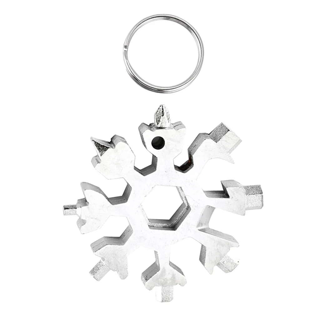 18 In 1 Stainless Steel Snowflake Multi tool Keychain Hand Outdoor Tools