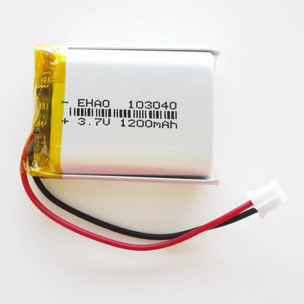 Bateria Recarregável do Polímero do Lítio Lipo 3.7v 1200mah 103040 Mais Jst ph 2pin Tomada de 2.0 mm Mp3 Gps Dvd 10 Peças - Image 3