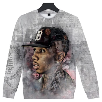 

Tyga rap singer Round collar Sweatshirts cool popular loose sweatshirt Leisure 3D Print Novelty Top Luxury Harajuku
