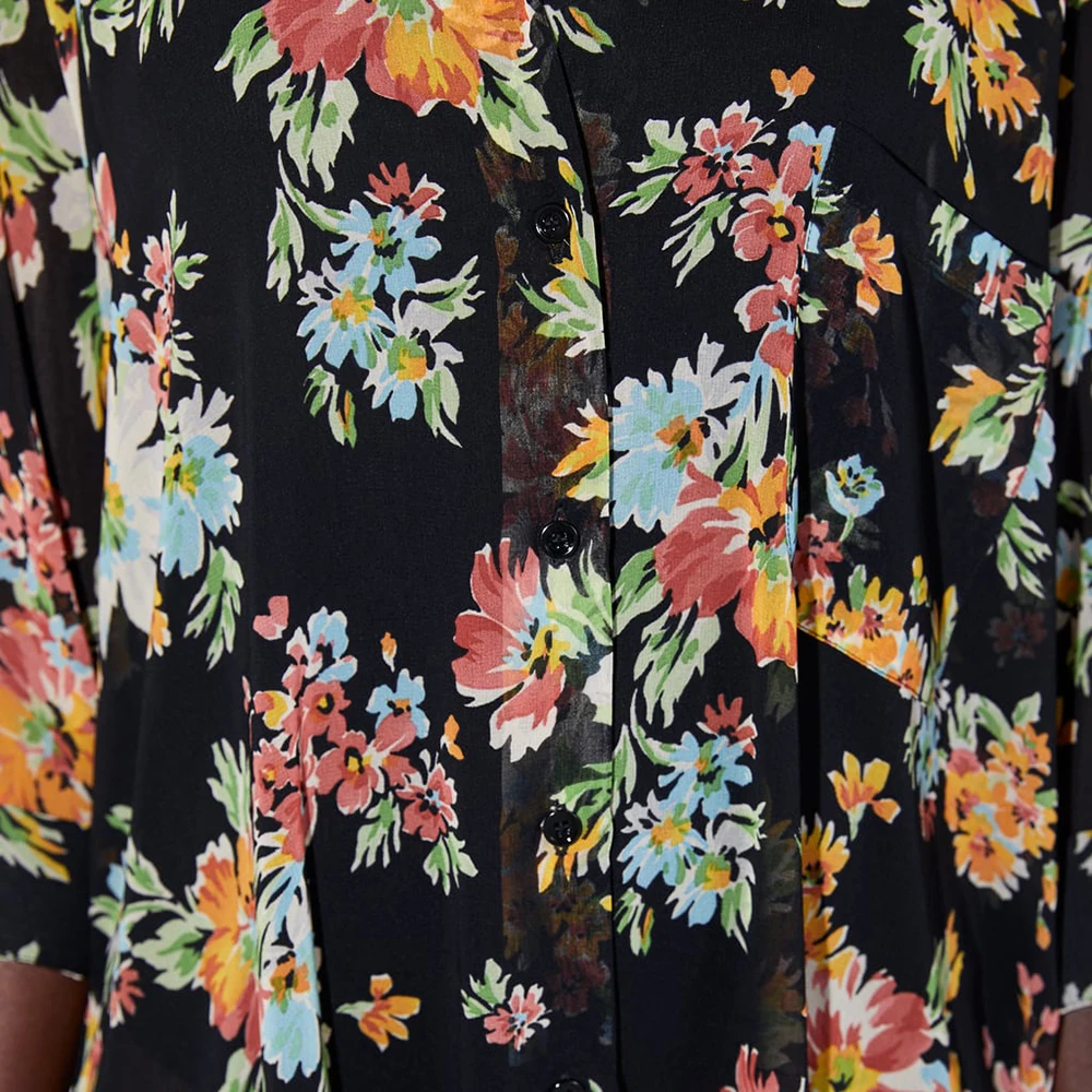 Stylish Chic ZA Printing Fall Dresses for Women A-Line Style Turn-Down Collor Casual Asymmetrical Hem Elegant Dress