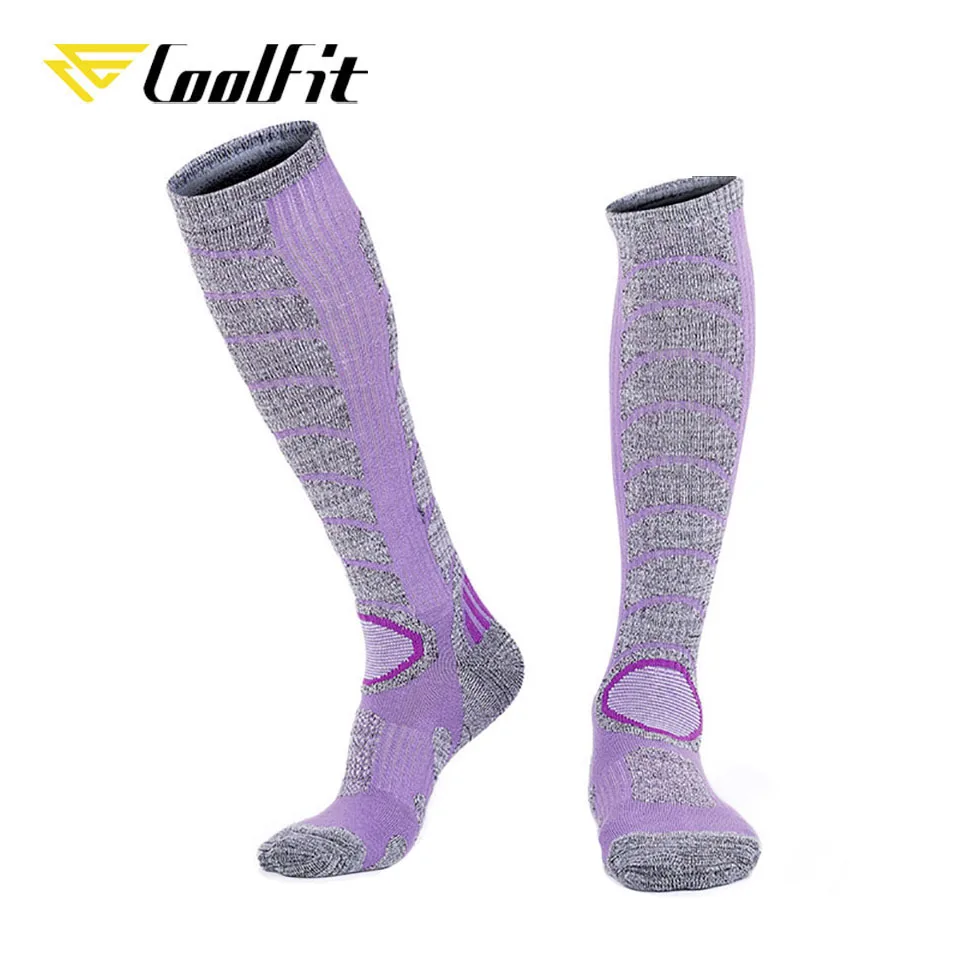 CoolFit 1 Pair Long Ski Socks Thicker Cotton Outdoor Sports Camping Hiking Snow Soft Sock Snowboard Climbing Winter Warm Thermal