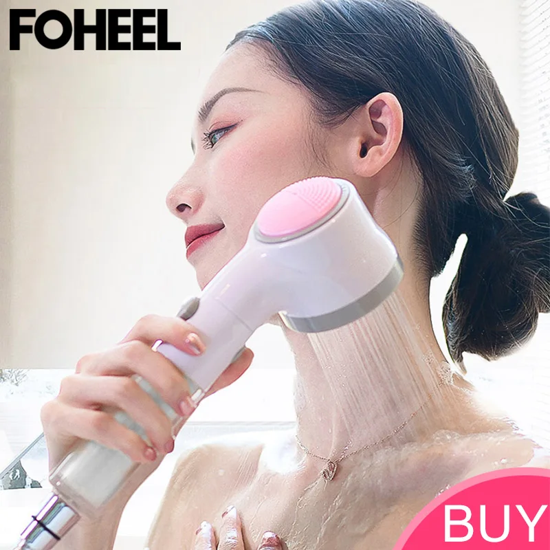 FOHEEL handheld shower head high pressure shower head water saving with double filter shower head rain shower