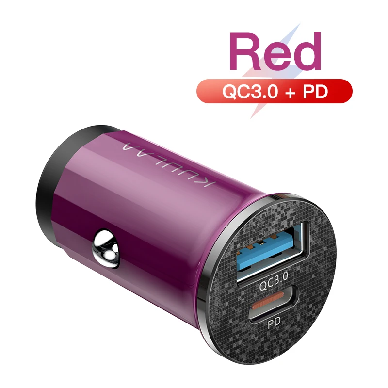 QC PD Red KUULAA Quick Charge 4,0 36 Вт QC PD 3,0 Автомобильное зарядное устройство для samsung S10 9 Быстрая автомобильная зарядка для Xiaomi iPhone usb ЗУ для мобильного телефона - Тип штекера: QC PD Red