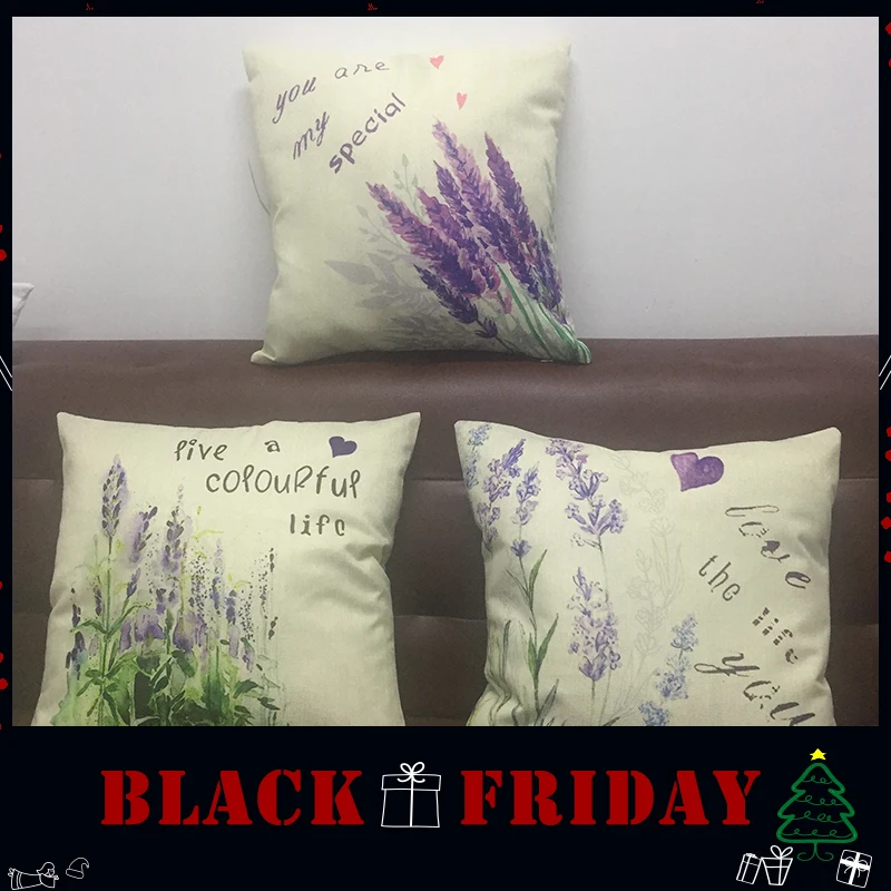 

Beauty Lavender Purple Flower Pattern wholesale wedding gift cushion cover home sofa party pillow case decorative pillow cover
