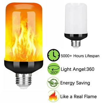 

E27 Flame Bulb LED Dynamic Flame Effect Fire Light Bulbs Corn Bulb Creative Flickering Emulation Decor LED Lamp Lighting Lamp