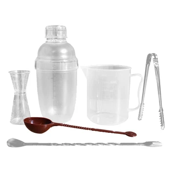 

Set Of 6pcs PC Resin Cocktail SBar Bartender Haker Mixer 350ml-1L With Scale