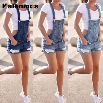 

KALENMOS Denim Jeans Overalls Women Stretch Skinny Ripped Hole Slim Jegging High Waist Shorts Party Club Sexy Trousers Plus Size