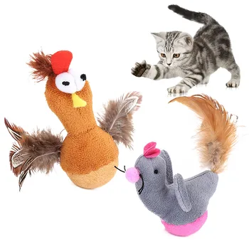 

2PCS Cat Toy Interactive Tumbler Chick Little Bird Cat Teaser Toy Cat Chew Toy