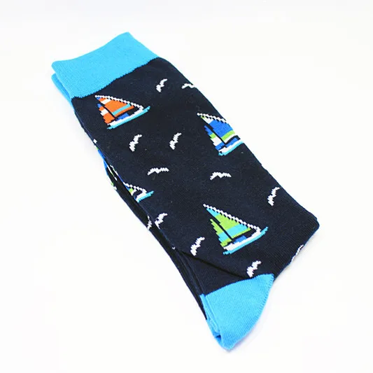 Cotton Socks Men's Fashion Europe and Popular Harajuku Style Christmas funny Stockings Image Series gifts for men - Цвет: sock0132-4