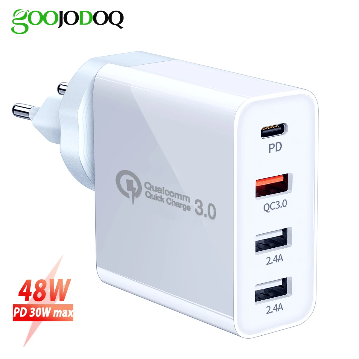 

Charger Multi 48w QC 3.0 Macbook air Charger Type C PD USB Wall Charger Plug for IPad Samsung A70 Note10 Xiaomi Iphone Xs Max