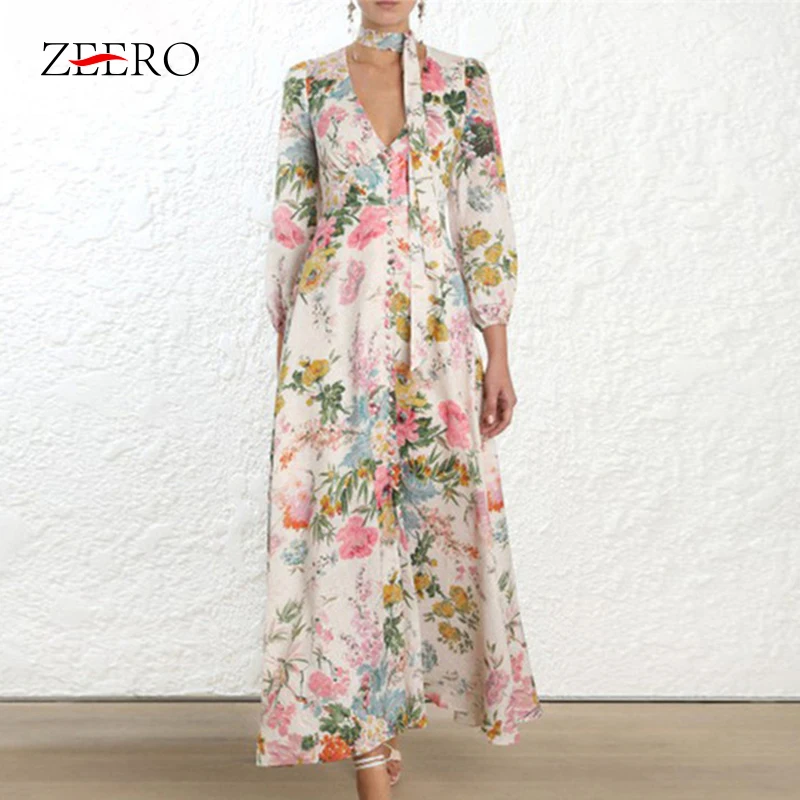 Spring Sexy Deep V Print Women Runway Dress Elegant Female Vintage Bohemian Long Sleeve Beach Midi Dresses Vestidos Plus Size Spring Sexy Deep V Print Women Runway Dress Elegant Female Vintage Bohemian Long Sleeve Beach Midi Dresses Vestidos Plus Size