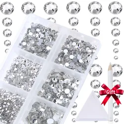 AB Crystal Rhinestone Set: 1250pcs 3D Glitter Nail & Craft Decoration Collection (Crystal clear)