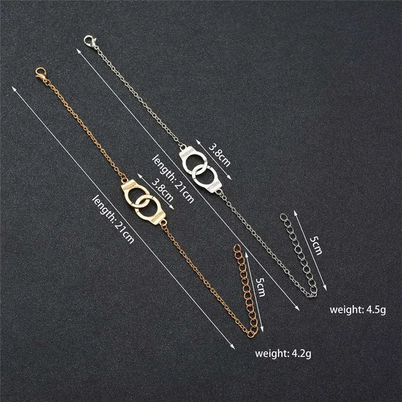 LETAPI New Fashion Love Handcuffs Beach Anklets For Women Trendy Foot Jewelry Freedom Letters Leg Bracelet Gift For Woman