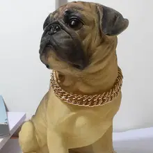 

Pet Neck Chain Stylish Wear-resistant Shiny Metal Pet Dogs Necklace Loop for Teddy Pet Chain Collar Pet Neck Chain