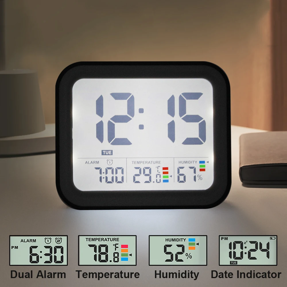 

New Original VEEAPE Smart Alarm Clock Bluetooth Audio Music ABS Table Desktop Clock Home Voice Control Temperature Sensing