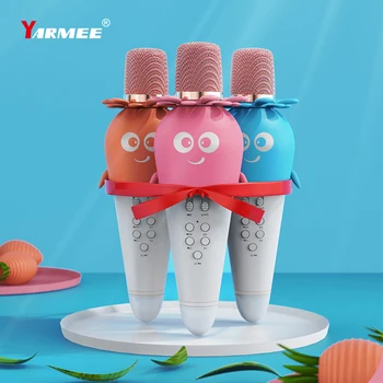 

Wireless Bluetooth Smart Karaoke Microphone Professional Condenser Microfono With Led Colorful Lights For Children Singing