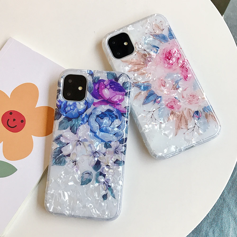 Чехол для телефона LOVECOM для iPhone 11 Pro Max XR XS Max 6 6S 7 8 Plus X Dream Conch Глянцевая мраморная мягкая IMD задняя крышка на весь корпус подарки