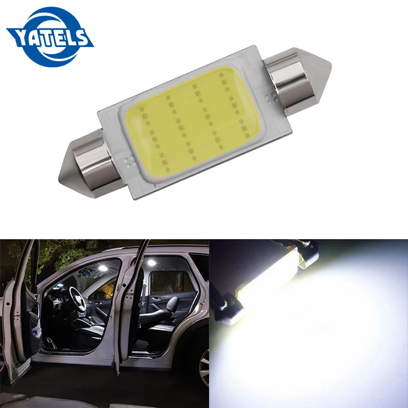 

1 PCS 31mm 36mm 39mm 41mm 12V C5W Car COB LED Light Reading Dome Map Bulb Xenon White Double Point COB LED Reading Light