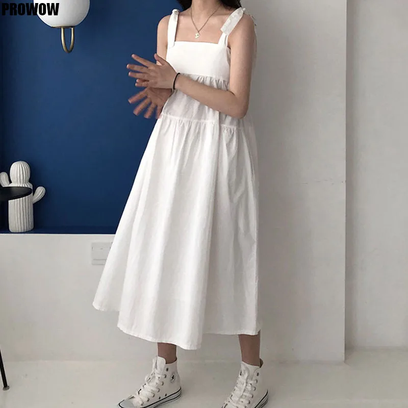 2020 Summer Long Dress Women Korean Ins Sexy Suspender Dress Retro New Lattice Loose Without Sleeve Dressse Female Sundress
