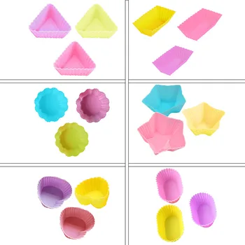 

Hoomall 6PCs/Lot Heart Shape Silicone Mini Cupcake Liners Cake Tools Reusable Cake Mold Cupcake Muffin Cups Baking Tool Molds