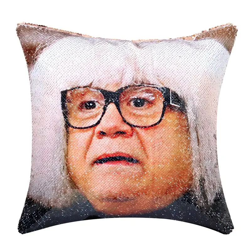 DIY Блестки Danny Devito Реверсивный меняющий цвет чехол для подушки Волшебная Русалка декоративная наволочка с шампанским