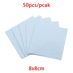 Polishing Cloths for Jewelry - Premium Silver and Gold Cleaner, Soft and Effective (Blue 8x8cm 50Pcs)