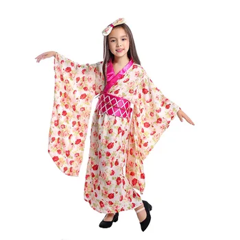 

Asian Girl Japanese Geisha children's kimono stage performance costume Cosplay children's costume