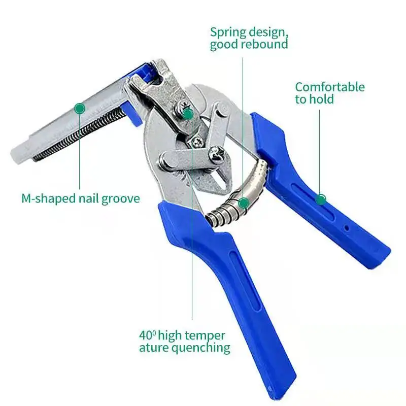 Chicken Cage Clamp Tool Pet Tongs Pliers Rabbit Quail Birdcage Installation 600pcs M Nails Cage Wire Fencing Clamp Combinat