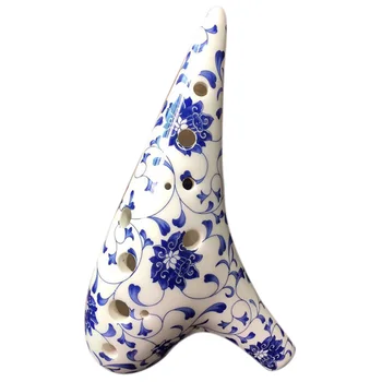 

12-Hole Antique Ocarina Blue-And-White Porcelain Ocarina Professional Mid-Tone C Ocarina 12Ac Submarine-Type Handmade Ocarina