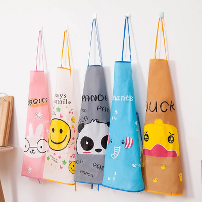 Kitchen Aprons Cartoon Printing Kids Aprons BBQ Bib Apron For Women Cooking Baking Restaurant Apron Home Cleaning Tools