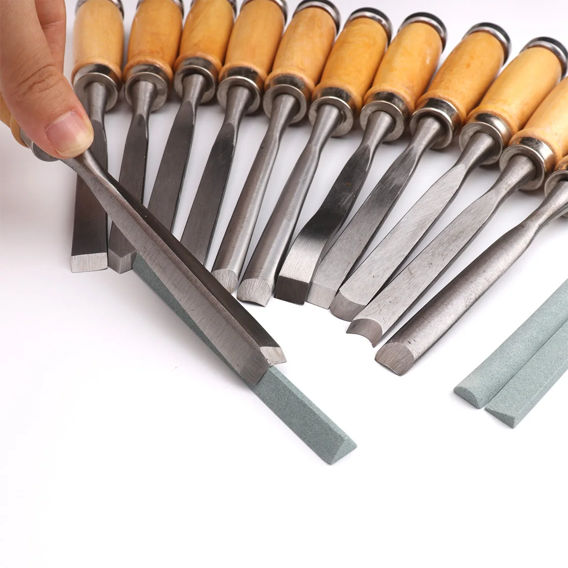 전문 12 개/대 나무 조각 손 치즐 도구 세트 목수 목공 조각 치즐 DIY 핸드 툴 숫돌
