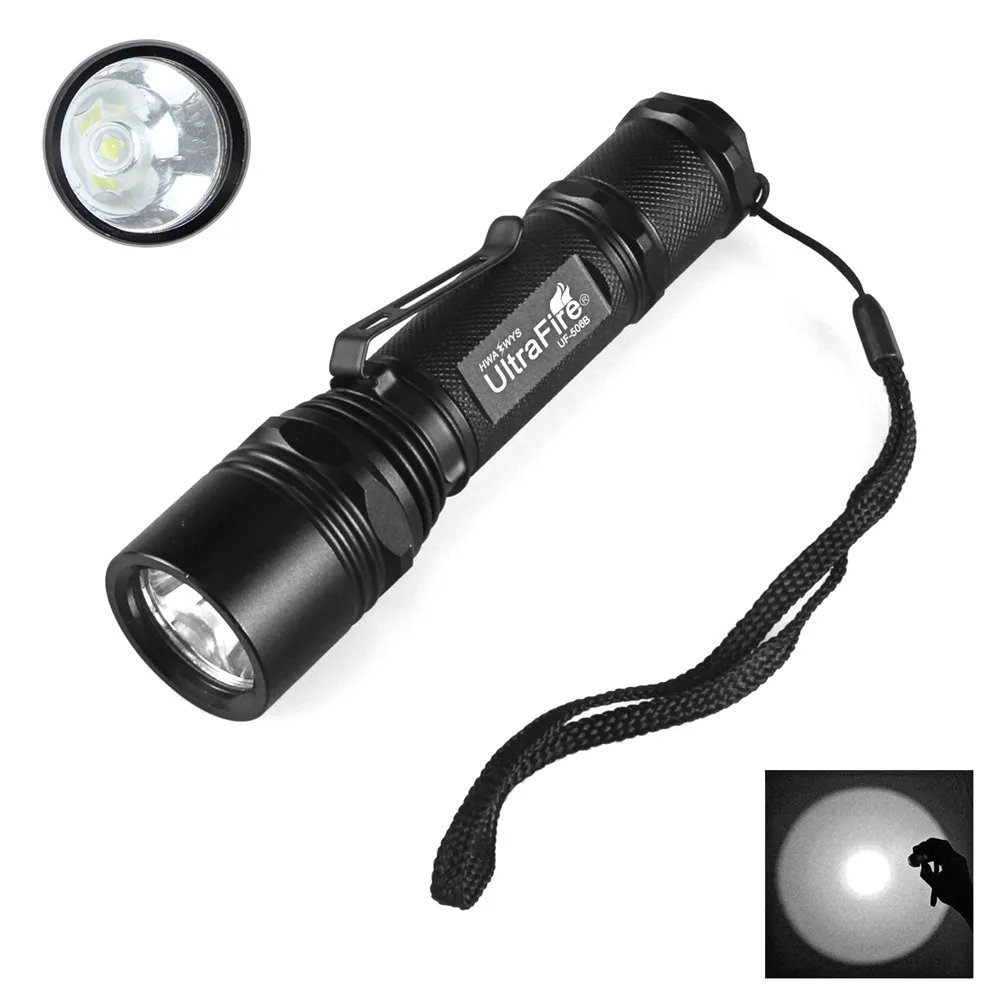 

UltraFire WF-506B Cree XP-L V6 1000LM 5-SPEED 18650 LED Clip-On Flashlight