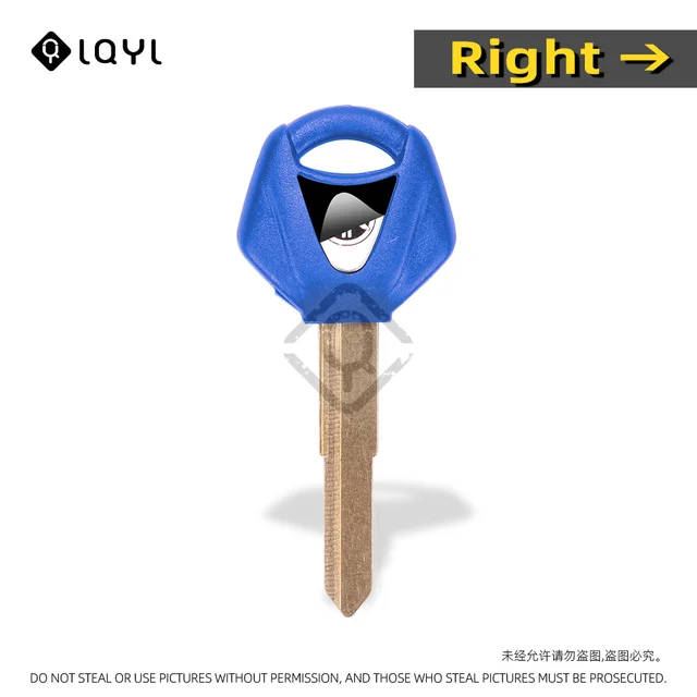 LQYL New Blank Key Motorcycle Replace Uncut Keys Fit For YAMAHA YZF XJR1300 FJR1300 MT09 MT07 XJ6 TMax FZ6 FZ8 R3 R1 R6 XJR400 1 PCS Blue Right