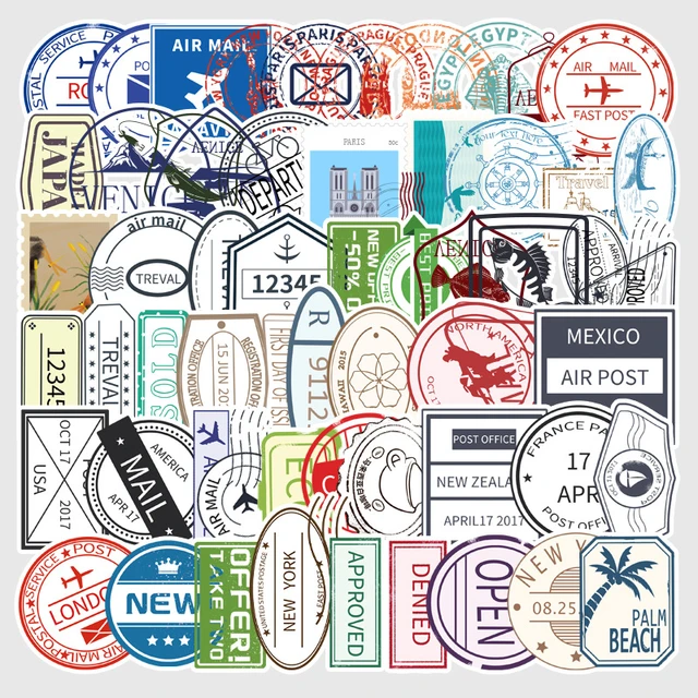 Postage Building Decal Sticker Toys  Retro Travel Stamp Stickers - 50 Pcs  Retro - Aliexpress