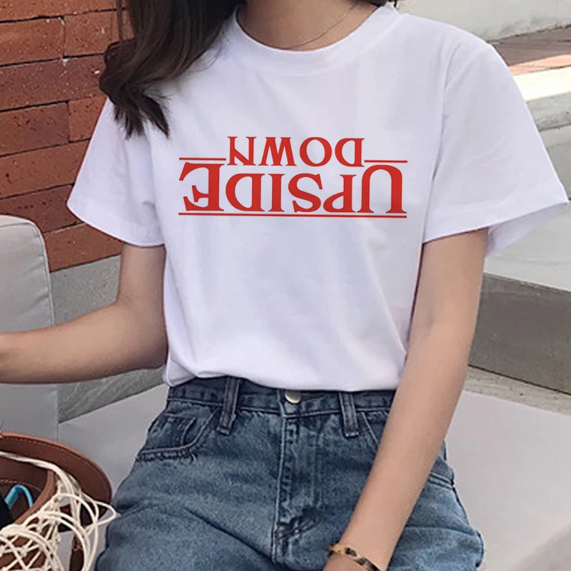5693 Новые странные вещи Harajuku Ullzang Футболка женская вверх дном Eleven забавная футболка 90s графическая футболка модные футболки женские - Цвет: 5693