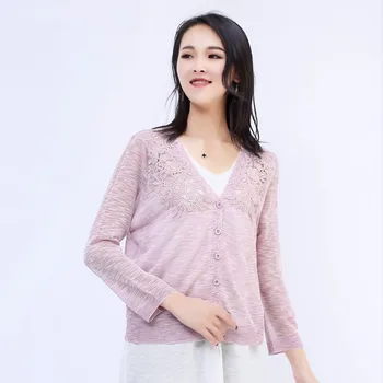 

2019 Fashion Spring and SummerThin Short Cardigan Sweater Women Sunscreen Casual Solid Color Coat For Female
