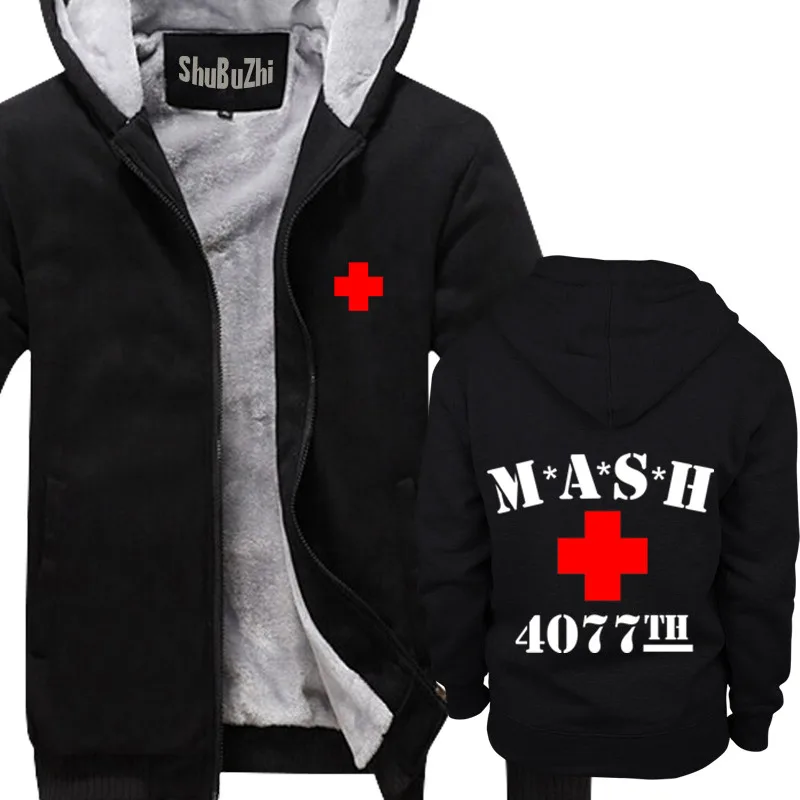 Зимние теплые мужские флисовые толстовки с капюшоном MASH USA ARMY Ретро Mash 4077th shubuzhi куртка Мужские толстовки мужские s пальто